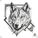 wolf face forearm tattoo design featuring a girl's face and small details  tattoo design idea