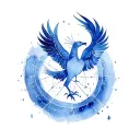 Libra constellation and phoenix rising tattoo design idea