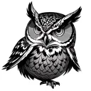 owl drum tattoo design idea