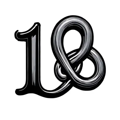 infinity symbol with number 1 tattoo design idea