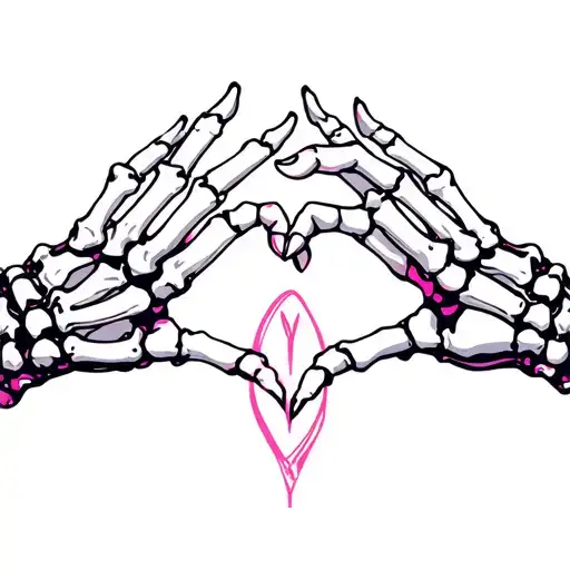 two skeletal hands pinky promise symbol tattoo design idea