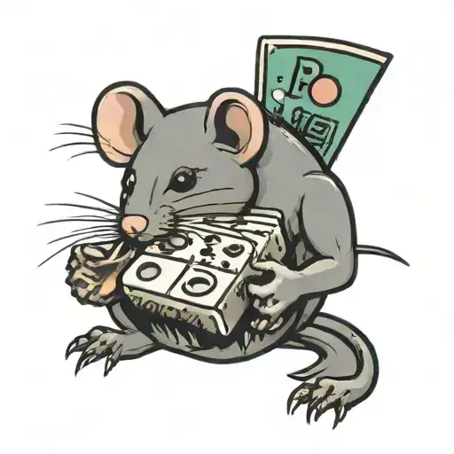 rat eating a domino sugar packet tattoo design idea