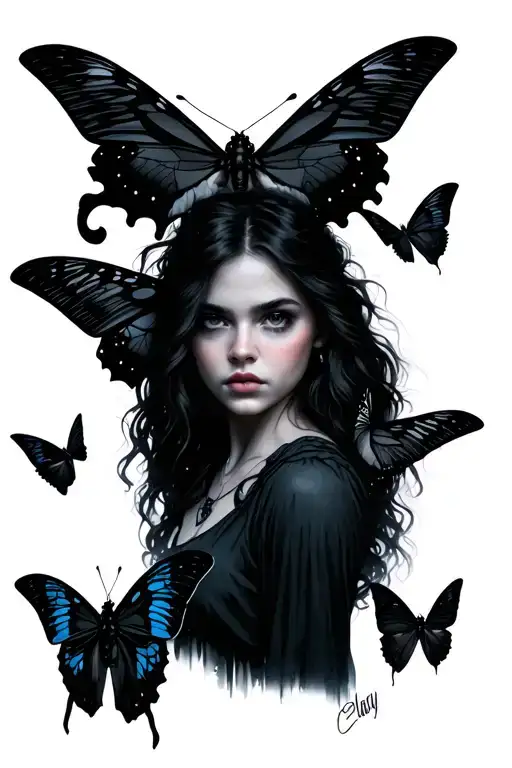 Clary from Shadowhunters Netflix with moths flying tattoo design idea