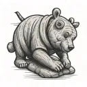 Pooh bear peaking over line tattoo tattoo design idea