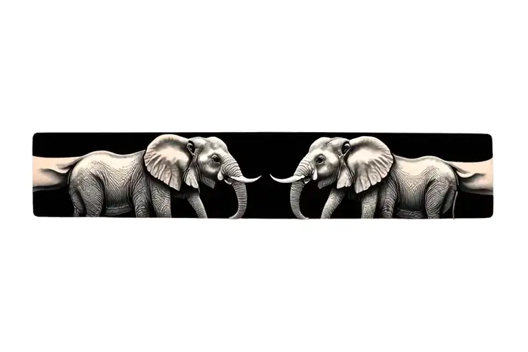 elephant arm band with Ellie and Riley engrave  tattoo design idea