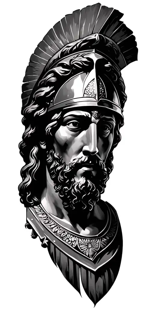im geting a sleeve i would like a jesus christ face , Marcus Aurelius face, spartan soldier  tattoo design idea