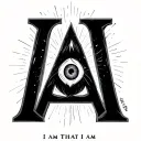 Exodus 3:14 I AM that I Am, simple tatto, the "I" should be an EYE, the "A" should be in the middle and the "M" tattoo design idea