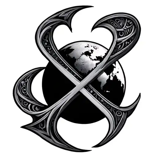 tattoo inspired by the pound sign, include the planet venis and the symbol or air representation tattoo design idea