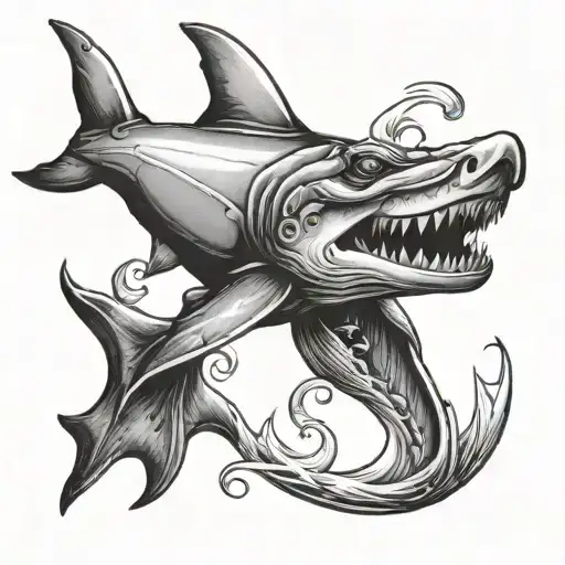 hammerhead with a hammer head tattoo design idea