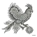generate image from this description: tattoo design including slavic ukrainian symbols for wisdom tattoo design idea