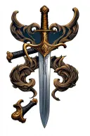 Medieval sword tattoo design idea