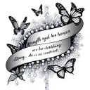 a spine tattoo with small dimonds and butterflies with bible scripture "Strength and honor are her clothing; she is conf tattoo design idea