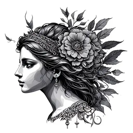 Libra Goddess tattoo design idea
