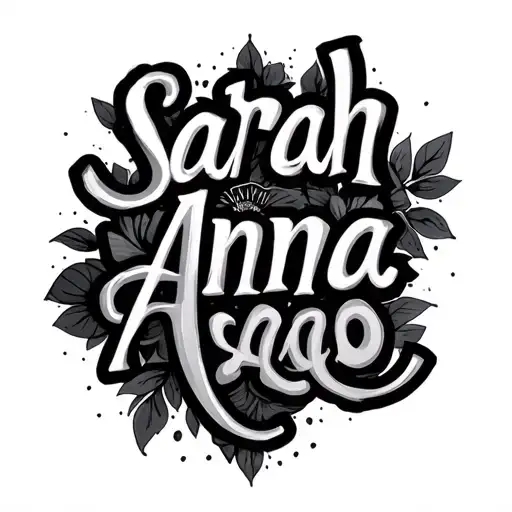 "Sarah Anna" names written tattoo design idea