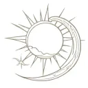 The sun in the crescent: a mind illuminated by intuition. tattoo design idea