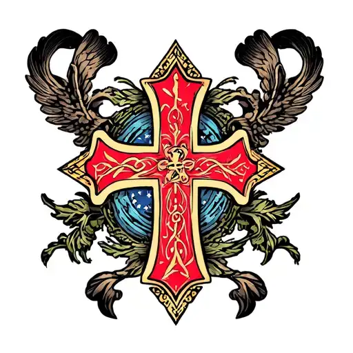hot y2k cross tattoo design idea