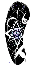 Occult symbols, the Eye of Providence, inverted pentagram, Baphomet tattoo design idea