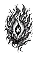 narrow flames tattoo design idea