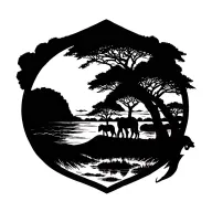 safari sunset tattoo design idea