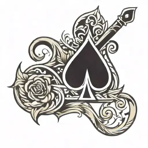 Spade symbol with a Q in the middle  tattoo design idea