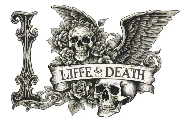 "Pkus Life Until Death" in times new Roman font tattoo design idea