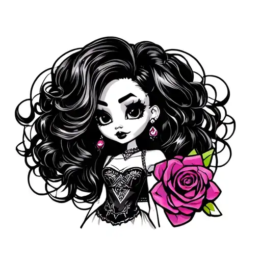 monster high and bratz  tattoo design idea
