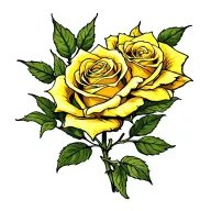 yellow rose with mom on the stem tattoo design idea