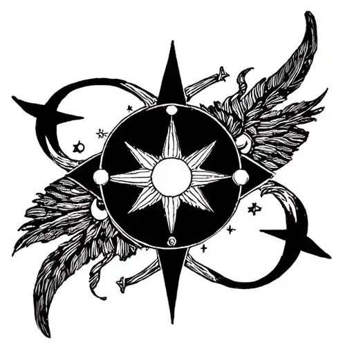 Astrological sign of Gemini with a Star tattoo design idea