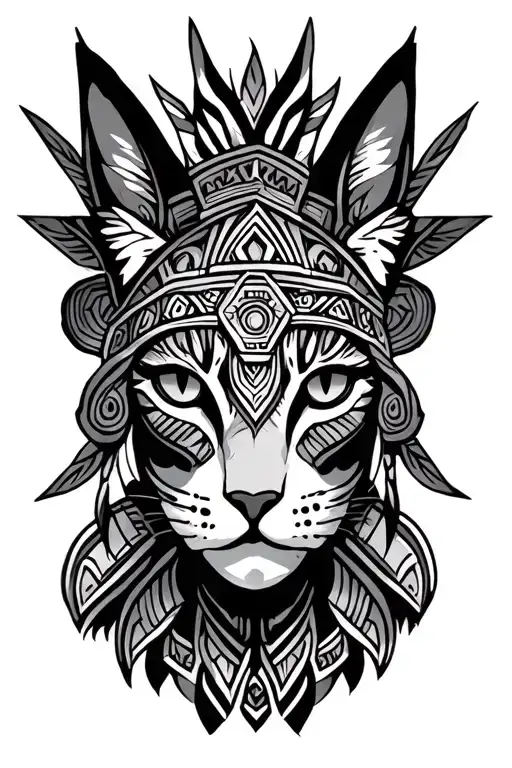 Cataleya Aztec style design tattoo design idea