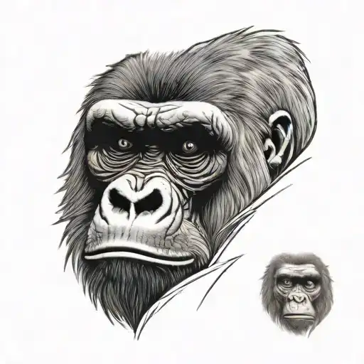 gorilla face tattoo design idea