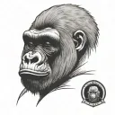 gorilla face tattoo design idea