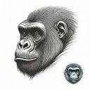 gorilla face tattoo design idea