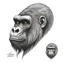 gorilla face tattoo design idea