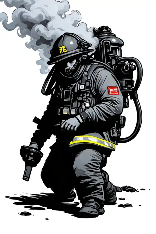 smoke diver. no fucking slack. firefighter  tattoo design idea