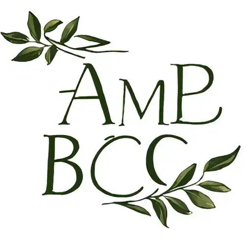 "A M B C" olive leaf intertwined with letters, time line, life thread, intertwining of life tattoo design idea