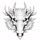 dragon head skull tree tattoo design idea