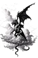 gothic gargoyle clouds storm tattoo design idea