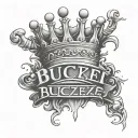 word: Buczek, with crown graffiti tattoo design idea