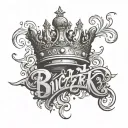 word: Buczek, with crown graffiti tattoo design idea