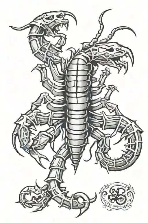 Scorpion 3d cross tattoo design idea