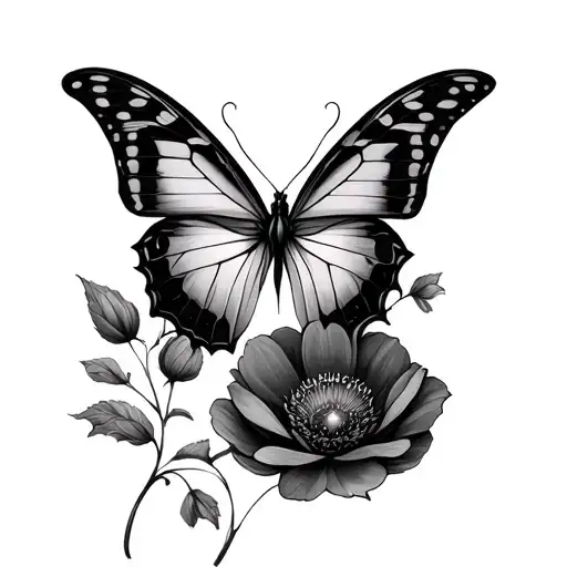 Night Butterfly and Fané Coquelicot Gothic art wrapped around the wrist in cuff tattoo design idea