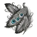 woodland wolves peacock feather feather feather tattoo design idea