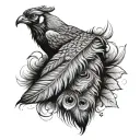 woodland wolves peacock feather feather feather tattoo design idea