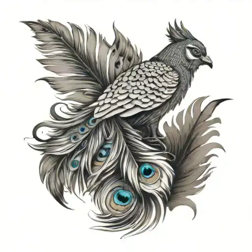 woodland wolves peacock feather feather feather tattoo design idea