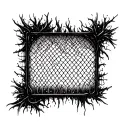 Fence mesh that has a hole for passage  tattoo design idea
