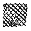 Fence mesh that has a hole for passage  tattoo design idea