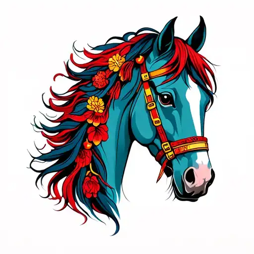 horse tattoo design idea