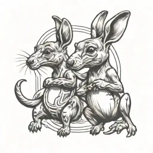 Boxing Kangaroo tattoo design idea