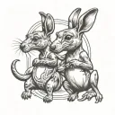 Boxing Kangaroo tattoo design idea