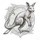 Boxing Kangaroo tattoo design idea